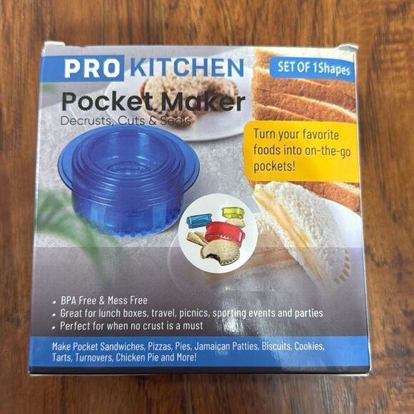 NWT Pro Kitchen Pocket Maker Sandwich Cutter Decrusts, Cuts & Seals 5 Piece - Picture 2 of 8